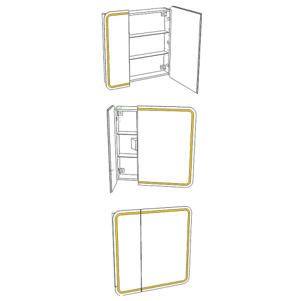 Зеркальный шкаф (80х80) Corozo Алабама 80 SD-00000902