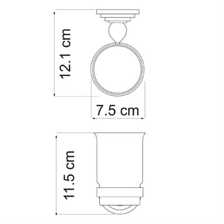 Cтакан для зубных щеток одинарный WasserKRAFT Ammer K-7028