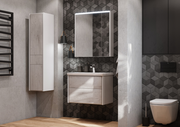 Зеркальный шкаф Roca Ronda 70 белый матовый/бетон ZRU9303008