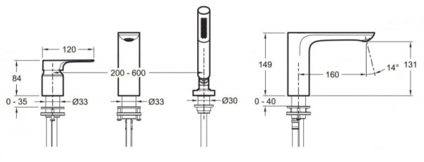 Смеситель для ванны Jacob Delafon Alleo+ E72330-CP