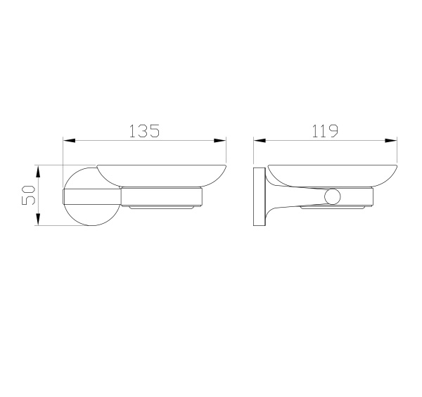 Мыльница с держателем WONZON & WOGHAND SIMPLE, хром WW-6522