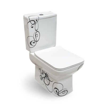 Унитаз компакт DELLA Quattro Slim  джаз.черный (DE55109001410)