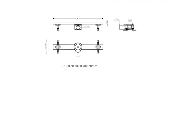 Душевой лоток Timo PREMIUM DP-PG70-RS50(DRY)