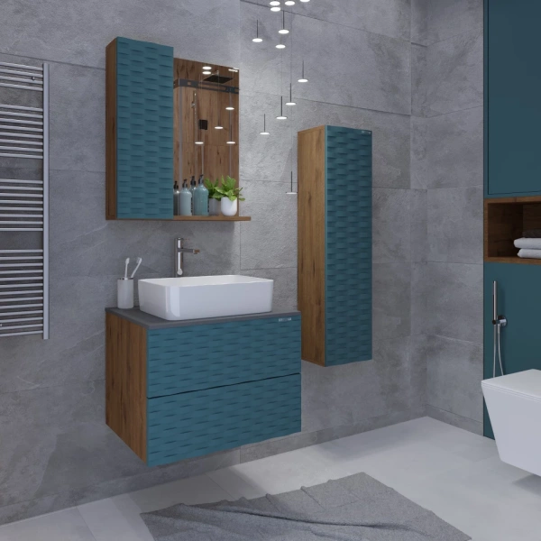 Зеркало-шкаф (67х77) Grossman Альба 206502 Лев. веллингтон/бриз