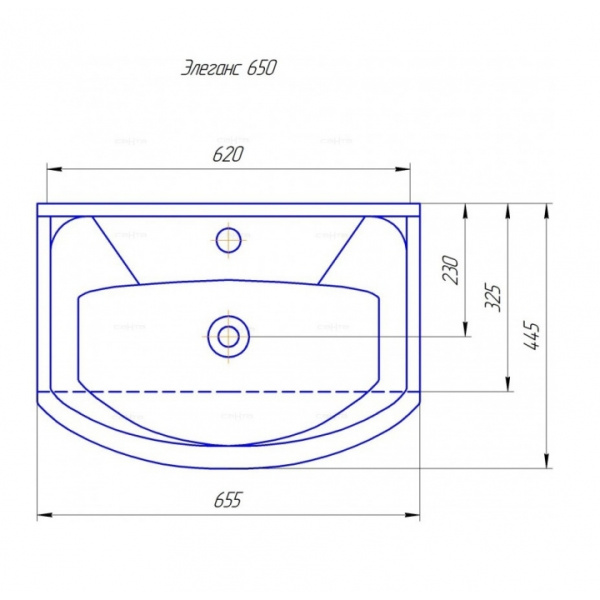 Раковина полувстраиваемая (66х44) СаНта     Элеганс65