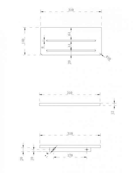 Полочка для ванной комнаты ABBER Stein AS1653MB черная матовая