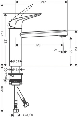 Смеситель для кухни HANSGROHE 71806000