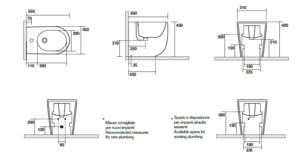 Биде напольное Kerasan Nolita 532081*1 коричневый матовый