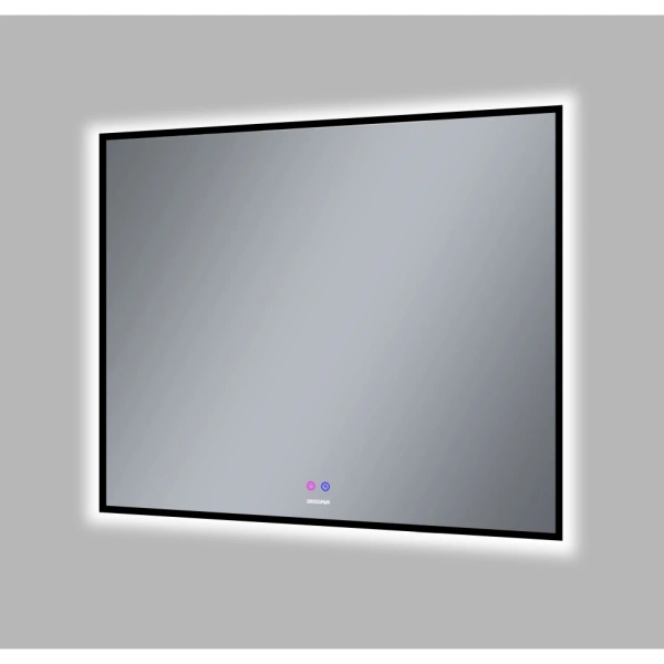 Зеркало (90х80) Grossman PRAGMA-норма BLACK 1890802 LED с сенсорным выключателем и подогревом