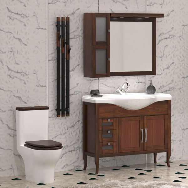 Унитаз-компакт безободковый Opadiris Палермо OS24724A сиденье антикварный орех, крышка бачка антикварный орех