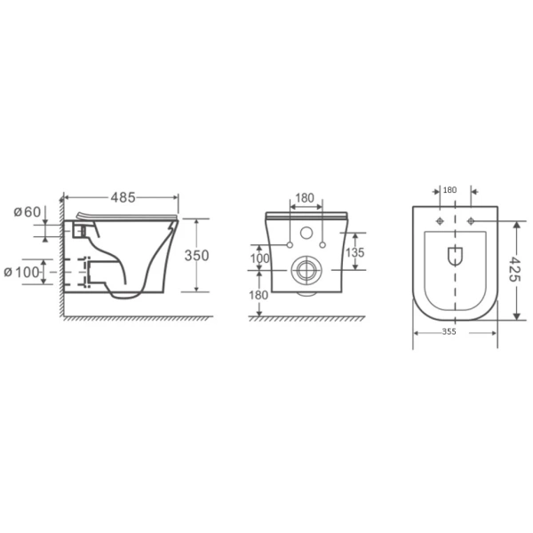 Унитаз подвесной безободковый Grossman Style GR-4474S с сиденьем микролифт
