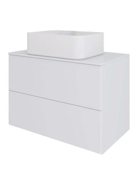 Тумба с раковиной подвесная 75 см, Orange Otto Ot-75TuMDF+B02-460W белый глянец