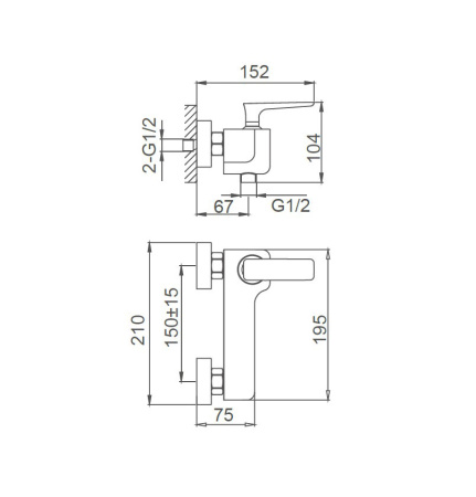 Смеситель для душа WONZON & WOGHAND SHARK, хром WW-484101-CR