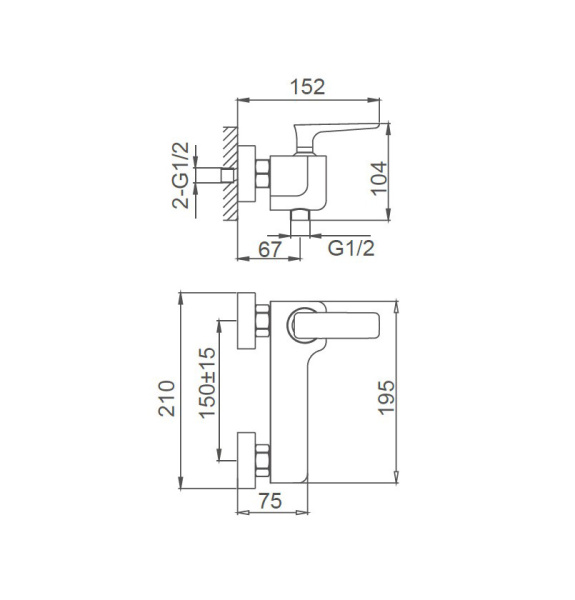 Смеситель для душа WONZON & WOGHAND SHARK, хром WW-484101-CR