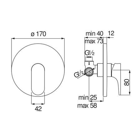 Смеситель для душа Nobili Yoyo YO126108CR Chrome