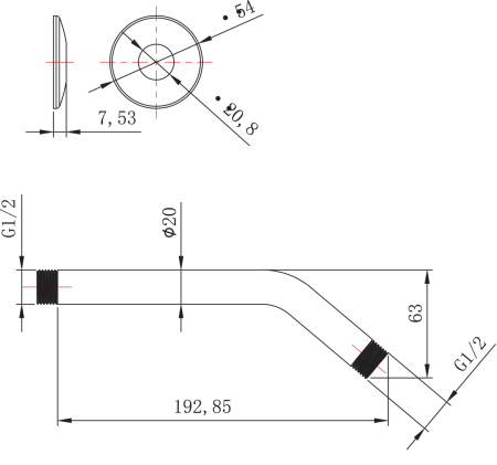 Душевой кронштейн Lemark LM8031C
