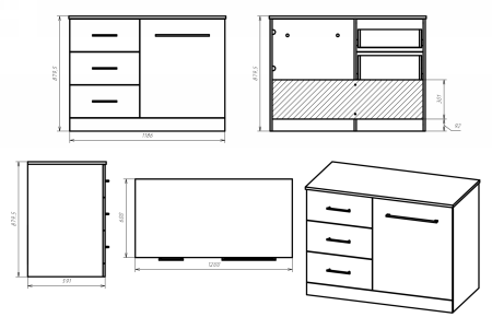 Тумба под стиральную машину Misty Респект 120  левая Э-Рес01120-13ЯЛ