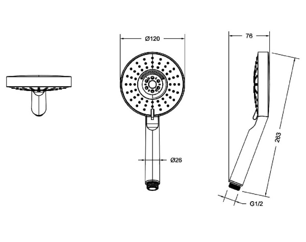 Душевая лейка Bravat 3 режима (P70124BW)