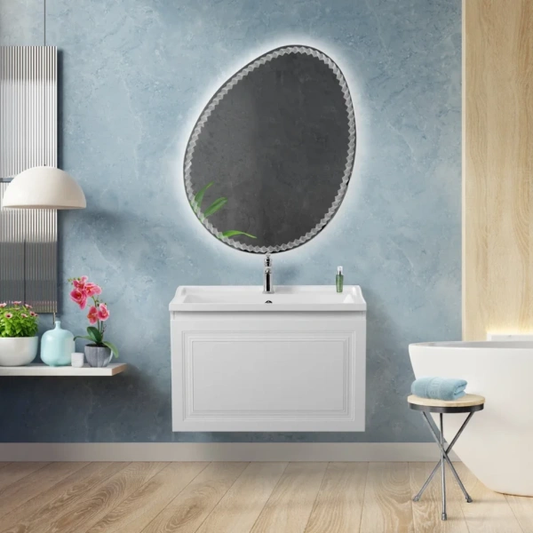 Тумба под раковину Cezares GIUBILEO-N-80-1C-SO-BL Bianco Lucido