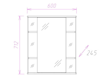 Зеркало-шкаф c подсветкой Onika Глория 60 (60x71,2) 206007