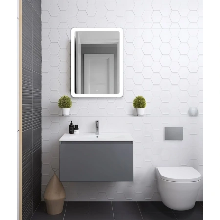 Тумба без раковины Art&Max Latina AM-Latina-800-1C-SO-GM серый матовый