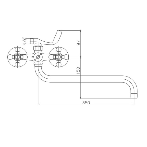 Смеситель для ванны Cron CN2619-5