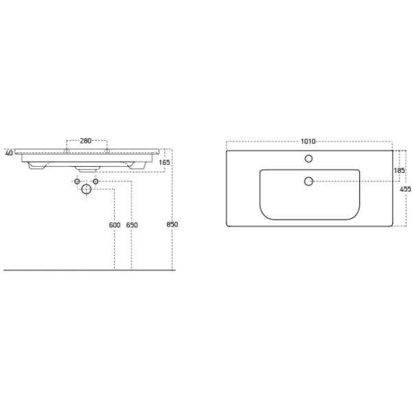 Раковина (100х46,7) Misty Soft 13100-KL