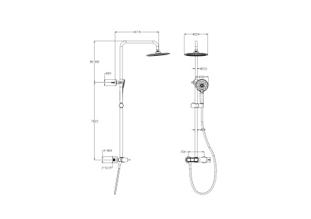 Душевая система WONZON & WOGHAND MUSE Corno, брашированное золото WW-A30653-BG