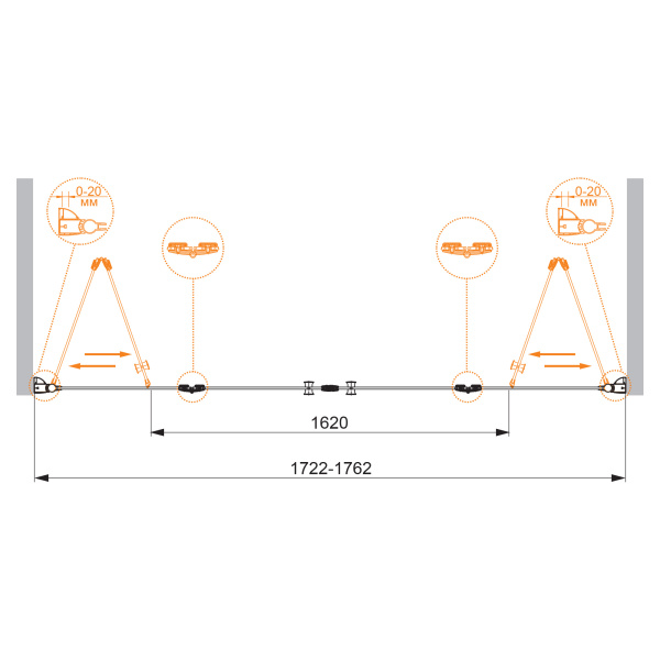 Душевая дверь (180х195) CEZARES ELENA ELENA-W-BS-22-180-C-Cr