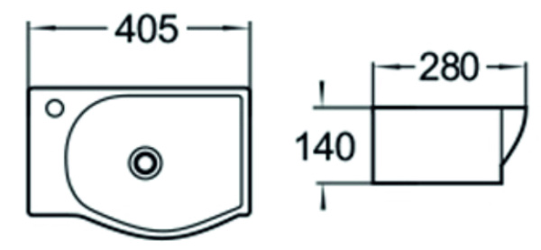 Раковина подвесная (40,5х28) SantiLine SL-2018R