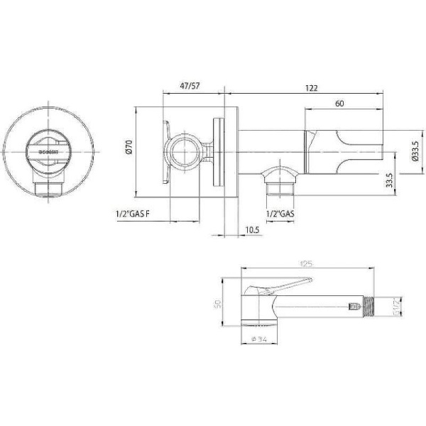 Смеситель с гигиеническим душем Bossini Paloma Brass E34007B.073 черный матовый