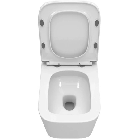 Унитаз подвесной BelBagno Due BB5171CH-TOR/SC безободковый, торнадо, с сиденьем микролифт, белый