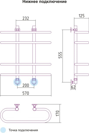 Полотенцесушитель водяной Сунержа Фурор 00-0106-6060