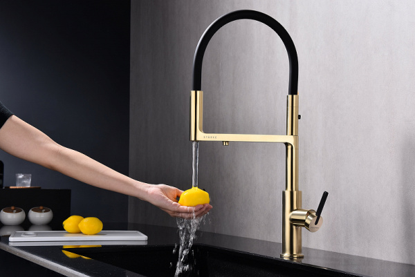 Смеситель для кухни с подключением к фильтру  Paulmark Tornado To213402-SBG