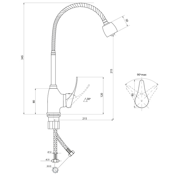 Смеситель для кухни Славен Дача В СЛ-ОД-В25