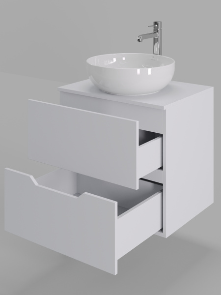 Тумба с раковиной подвесная 60 см Orange Line Li-60TuwMDF+B07-420W белый