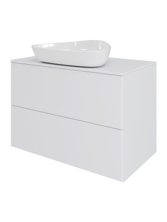 Тумба с раковиной подвесная 75 см, Orange Otto Ot-75TuMDF+B07-500W белый глянец