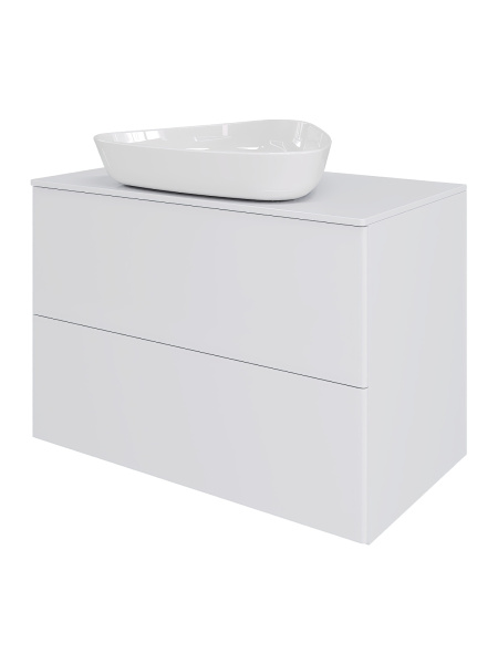 Тумба с раковиной подвесная 75 см, Orange Otto Ot-75TuMDF+B07-500W белый глянец