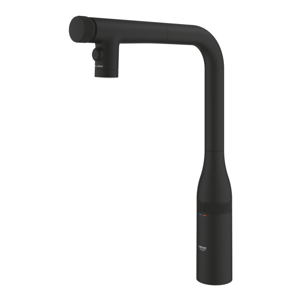 Смеситель для кухни с выдвижным изливом Grohe Essence SmartControl 31892KF0 фантомный черный
