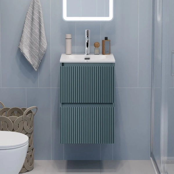 Тумба под раковину 40 BelBagno Uno UNO-MINI-400-2C-SO-AO голубой матовый, без раковины
