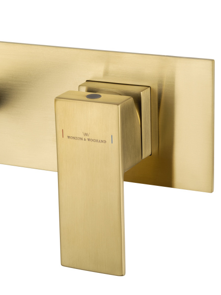 Смеситель для раковины встраиваемый WONZON & WOGHAND CUBE, брашированное золото WW-88869016-BG Смеситель для раковины встраиваемый WONZON & WOGHAND CUBE, брашированное золото WW-88869016-BG