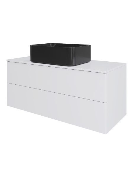 Тумба с раковиной подвесная 100 см, Orange Otto Ot-100TuMDF+B02-460MB белый глянец