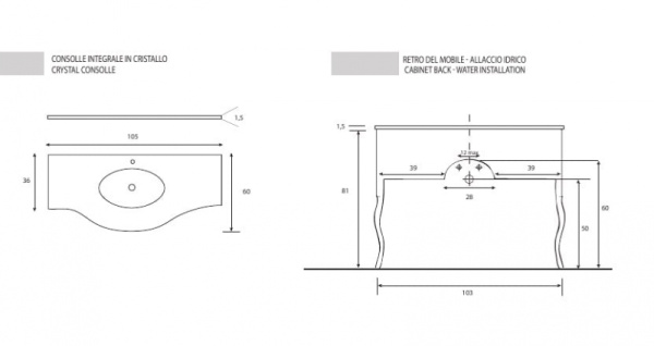 Тумба для раковины Cezares Lady New Classico LD/02C.04