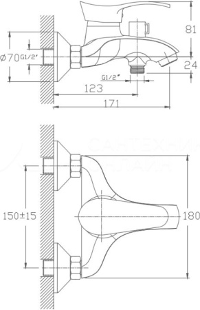 Смеситель для ванны Haiba HB6001