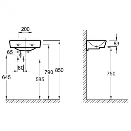 Раковина Jacob Delafon Reve E4805-00 (45х28см)