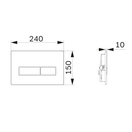Инсталляция для подвесного унитаза узкая Am.Pm ErgoFit I012711.0338 с кнопкой смыва, черный матовыйц