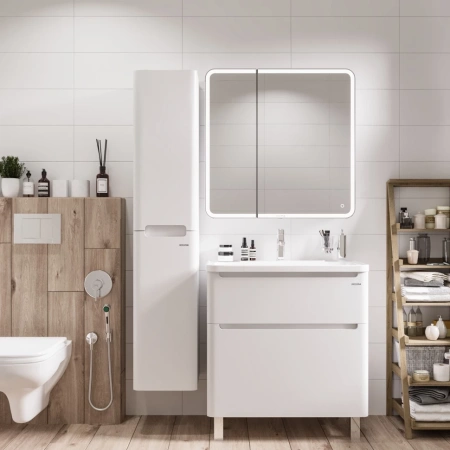 Зеркало-шкаф (80х80) Grossman Адель 208004 с LED подсветкой правая