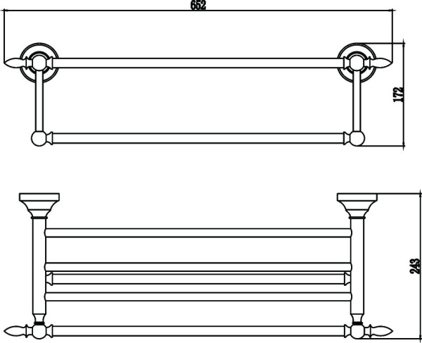 Полка для полотенец 60 см Savol 68b S-06844B