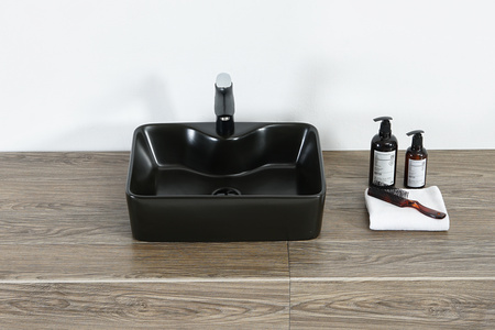 Раковина накладная (48х37) Orange  B01-475MB черный матовый