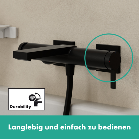 Смеситель для ванны однорычажный Hansgrohe Tecturis E 73420670 черный матовый